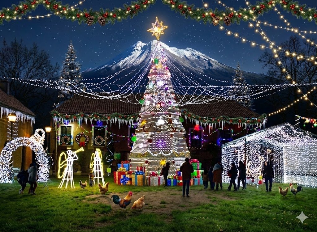 Villa Navideña al Pie de la Gran Montaña