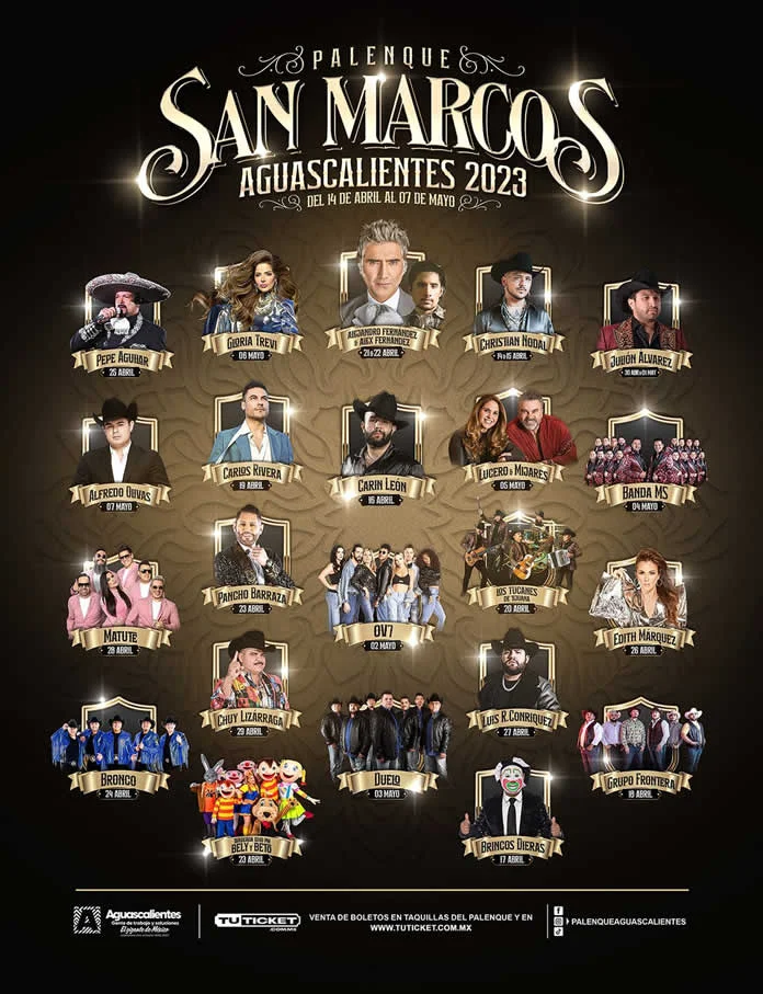 CARTEL OFICIAL DEL PALENQUE DE SAN MARCOS AGUASCALIENTES 2023-