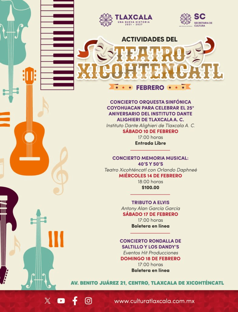 Cartelerafebrero Teatro Xicohténcatl 