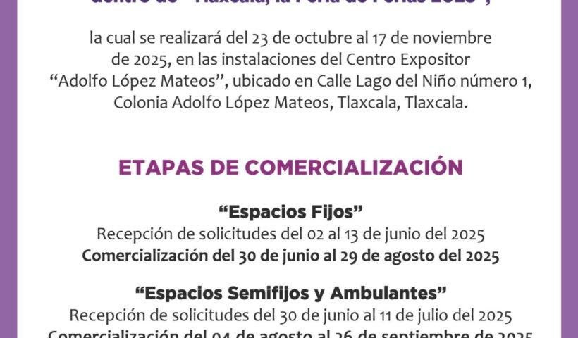 Feria de Tlaxcala 2025: espacios de venta