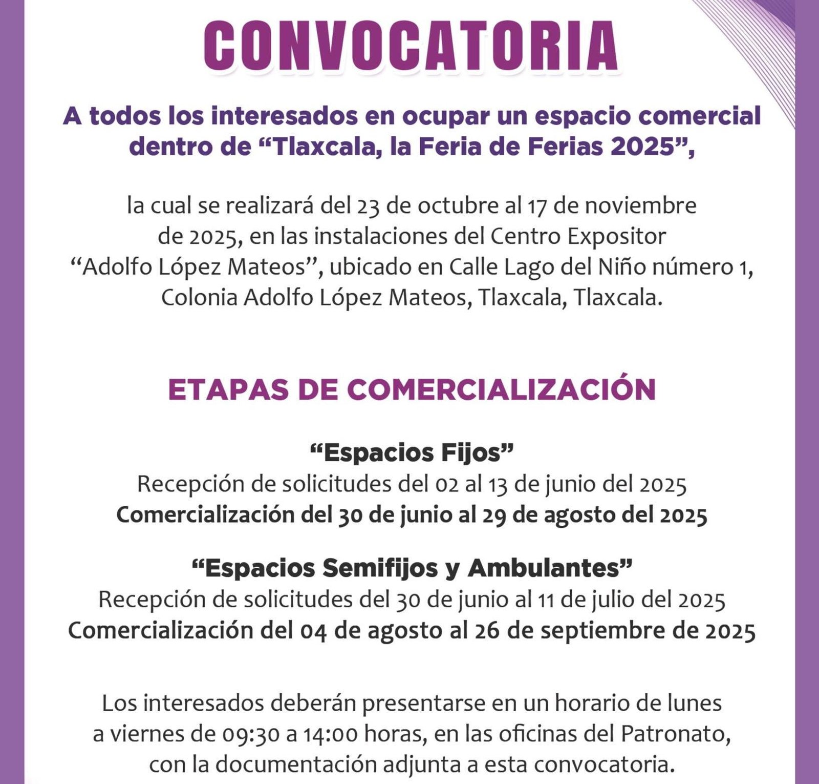 Feria de Tlaxcala 2025: espacios de venta