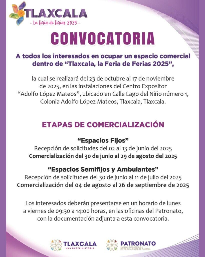 Feria de Tlaxcala 2025: espacios de venta