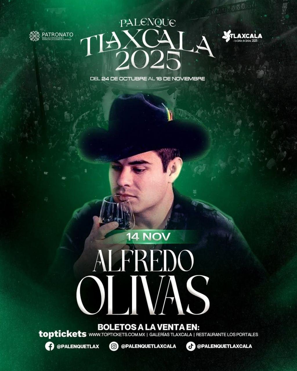 Alfredo Olivas Boletos Palenque de feria Tlaxcala 2025