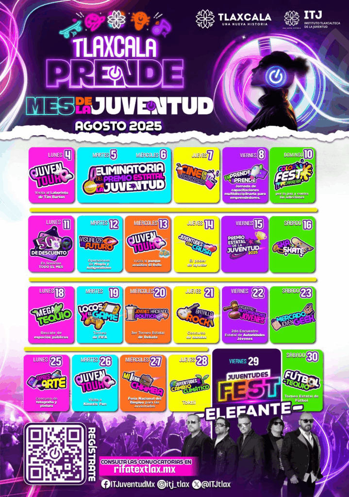 Calendario oficial del Mes de la Juventud 2025