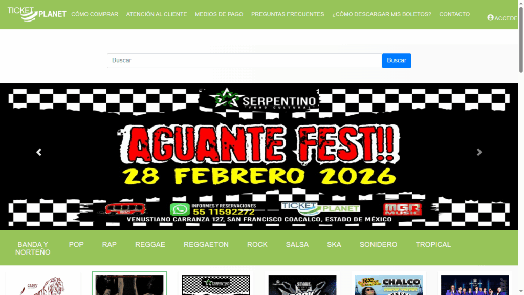 Ticket Planet [Boletos para Tlaskalita 2026]
