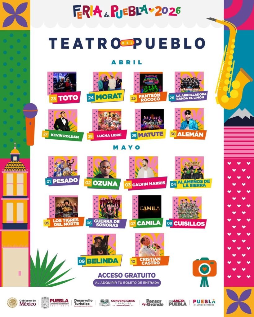 Cartelera Teatro del Pueblo Feria Puebla 2026
