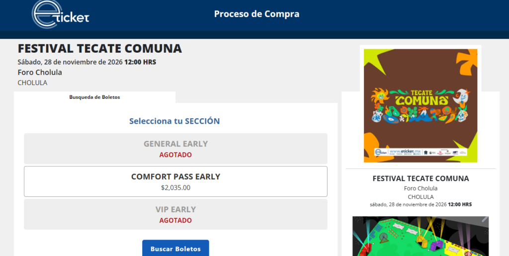 eTicket Boletos Tecate Comuna 2026: Cómo comprar tus entradas paso a paso 3 image 6-