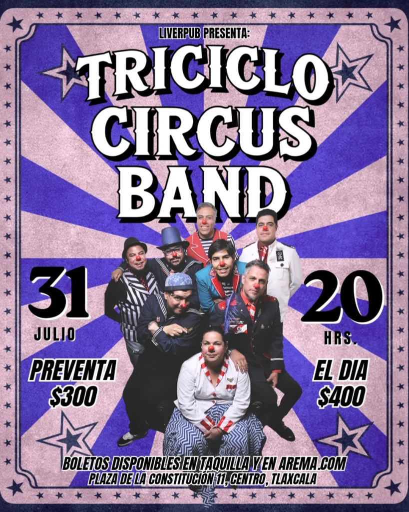 Triciclo Circus Band en Tlaxcala: Boletos y detalles del concierto en Liverpub 3 Diseno sin titulo 80-